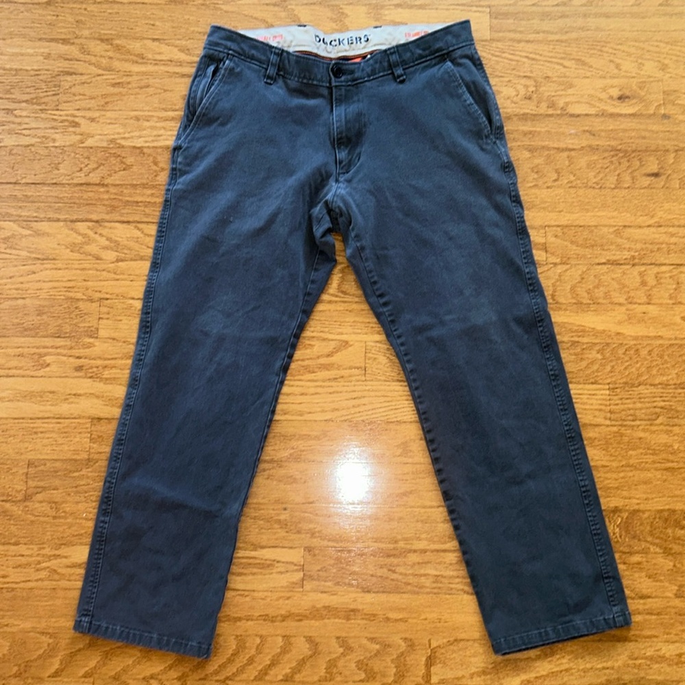 DOCKERS STEELHEAD GREY STRAIGHT FIT ULTIMATE CHINO PANTS MENS 32x29” STRETCH